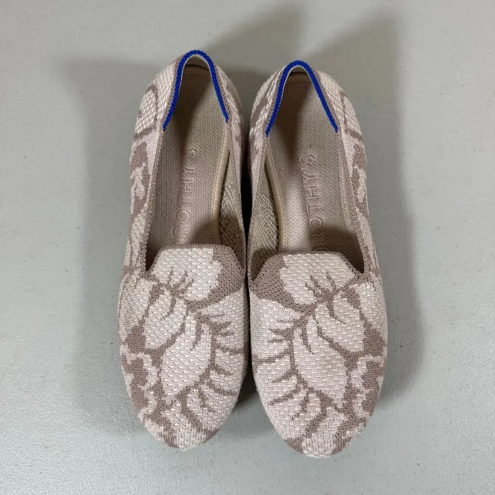 Rothy’s The Loafer Slip On Flats Womens 7 Retired Petal Grey Floral Woven Knit